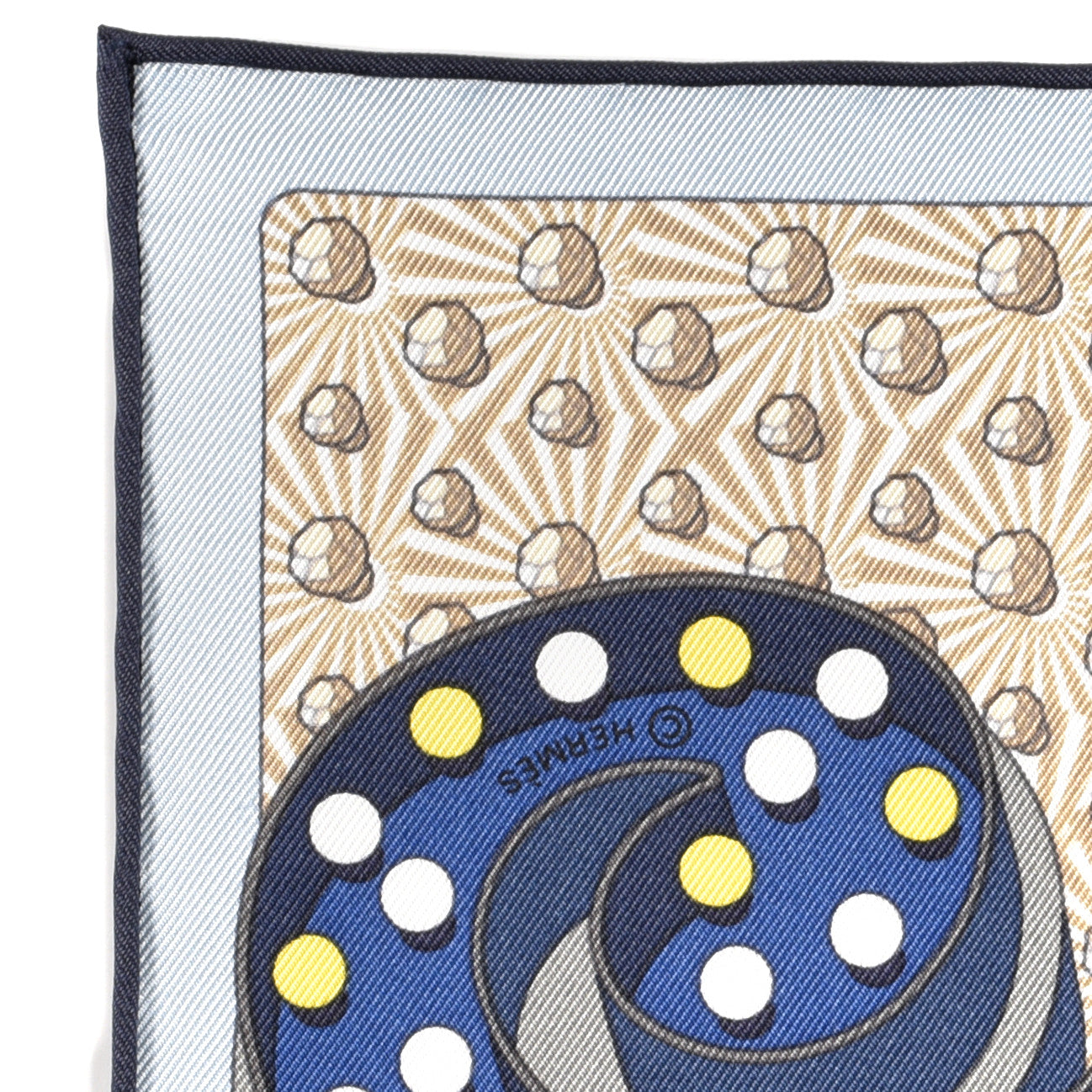 Silk Electrique Pocket Square Bleu Ciel Marine