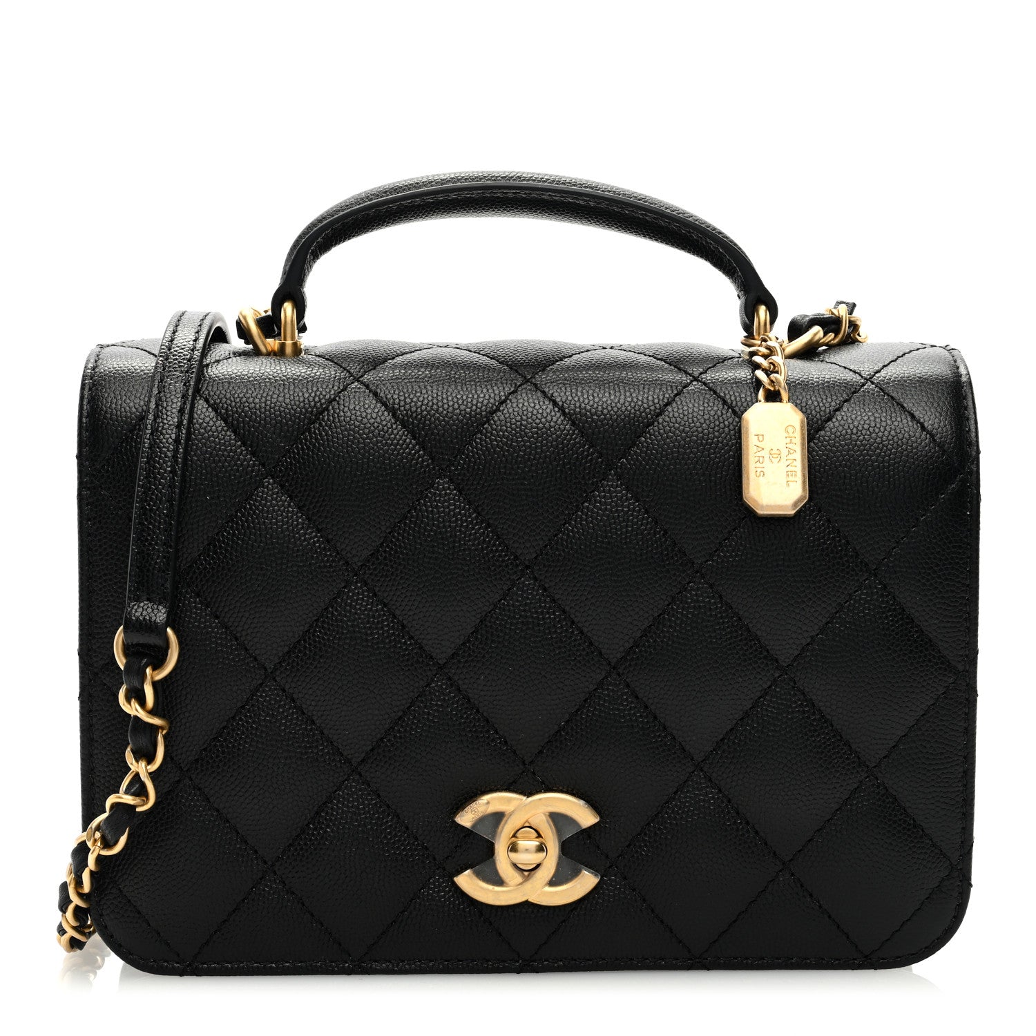 Chanel Caviar Quilted Mini Top Handle Flap Black 1 of 9