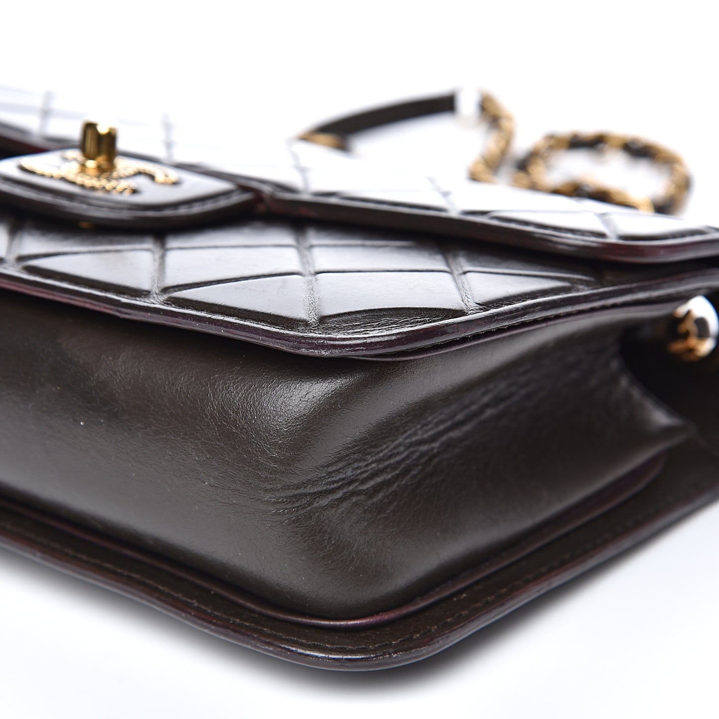 Calfskin Embossed Medium Flap Brown