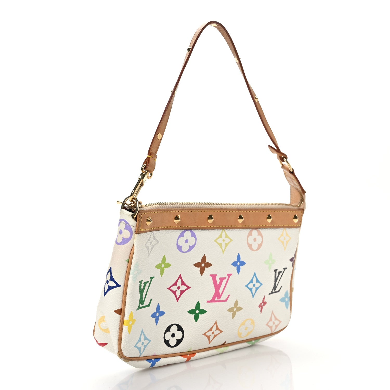Louis Vuitton Monogram Multicolor Pochette Accessories White 3 of 9