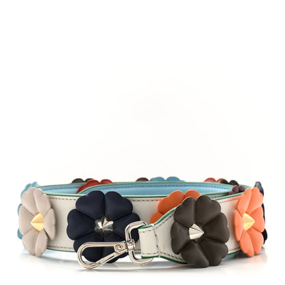 Fendi Vitello Dolce Flowerland Bi-Color Studded Strap You White Ice Multicolor 1 of 5