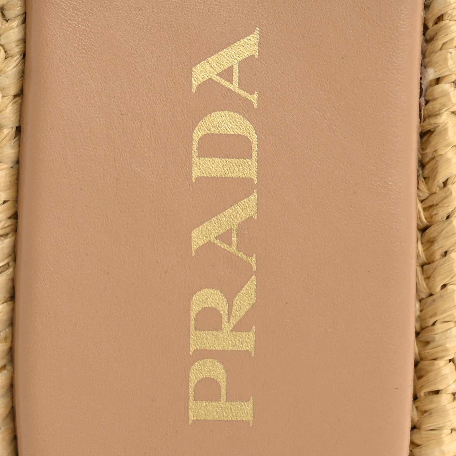 Prada Raffia Metal Triangle Logo Woven Flatform 35mm Slide Sandals 39 Naturale 10 of 17