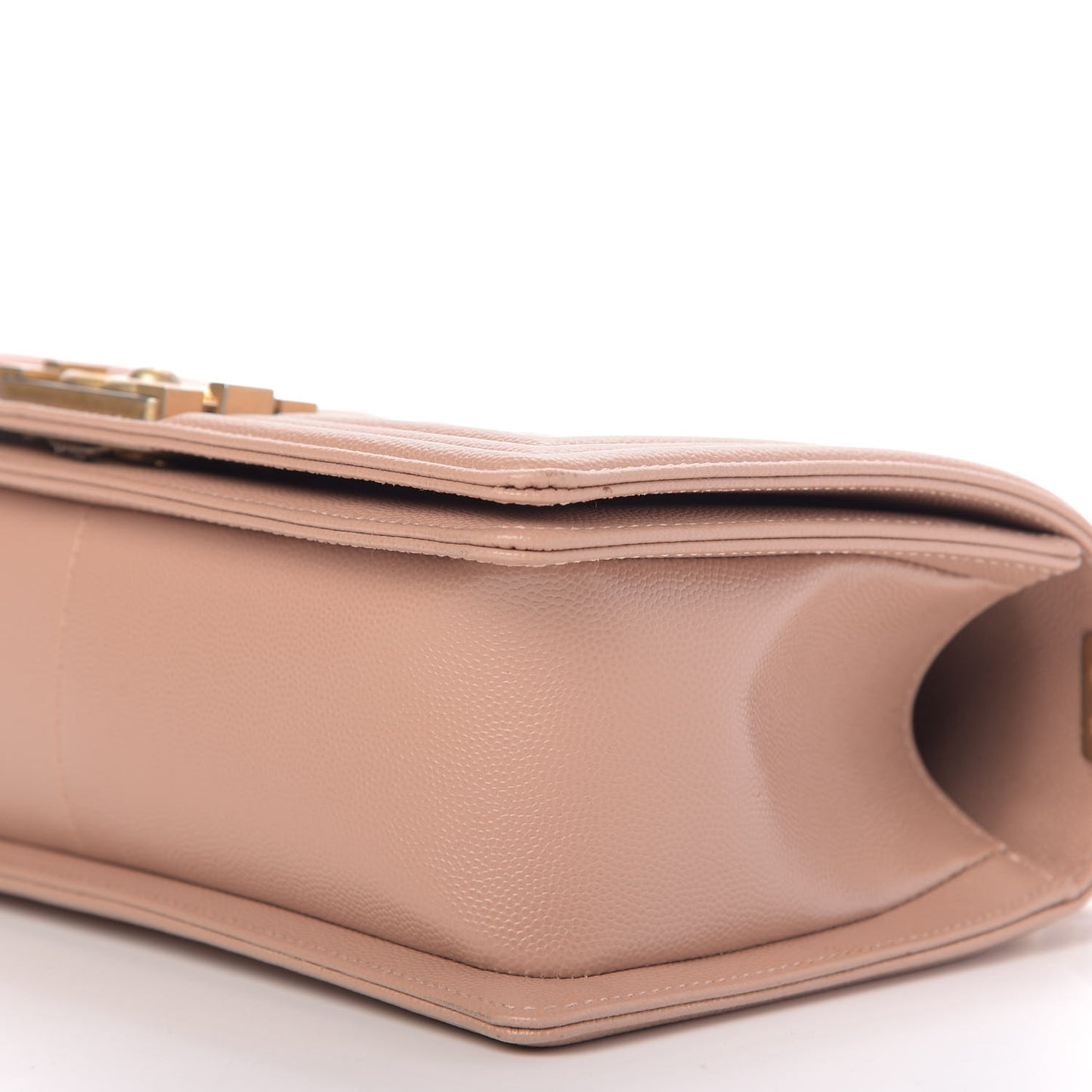 Caviar Quilted Medium Boy Flap Light Beige