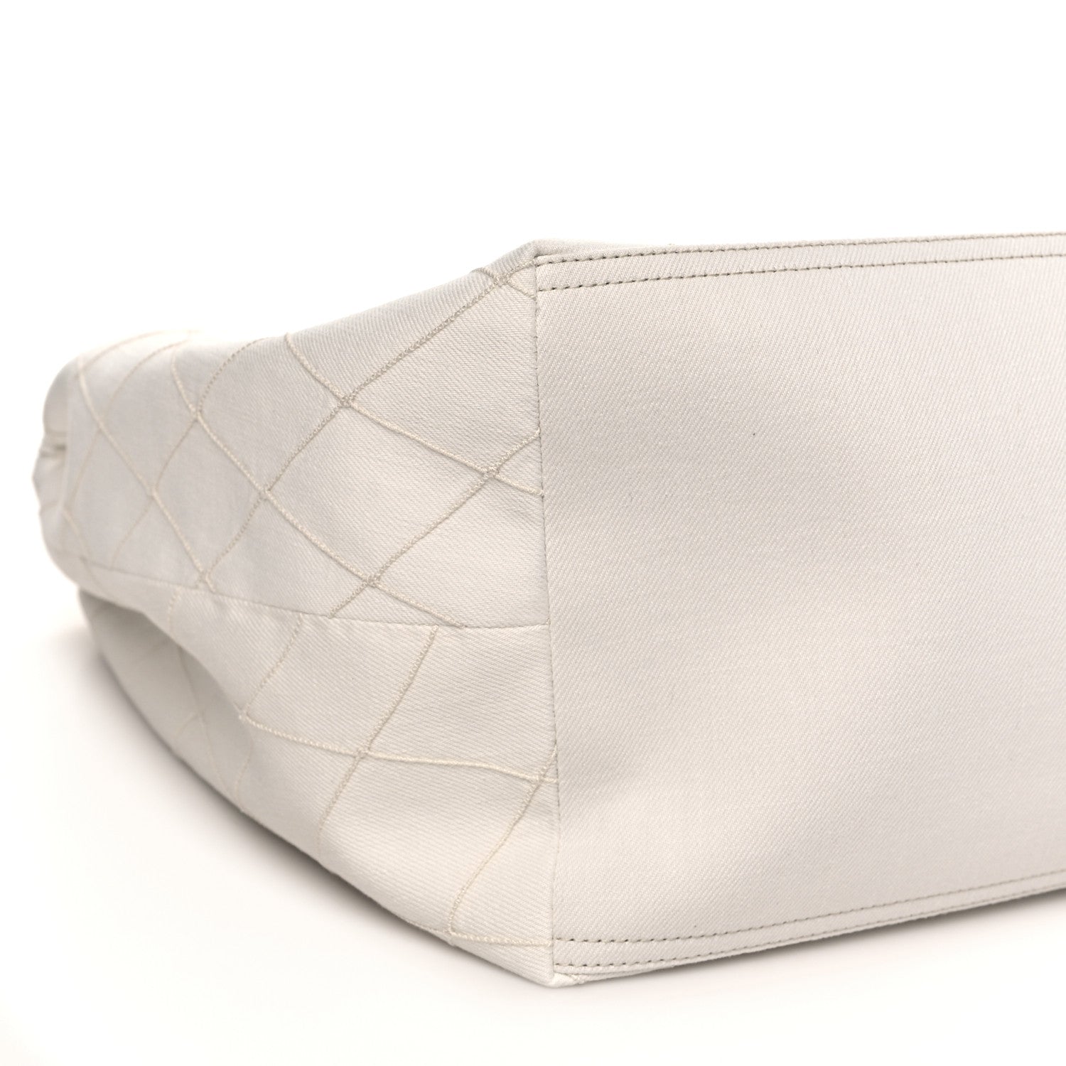 Chanel Denim Calfskin Quilted Coco Beach Small Shopping Tote White Black 19 of 21