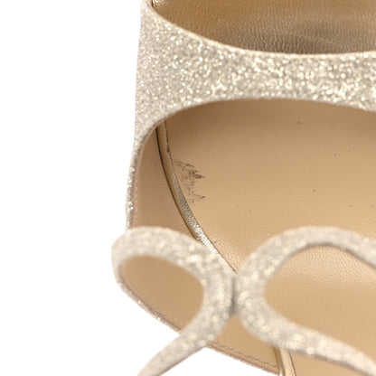 Jimmy Choo Dusty Glitter Anise 95 Sandals 39.5 Platinum Ice 8 of 12