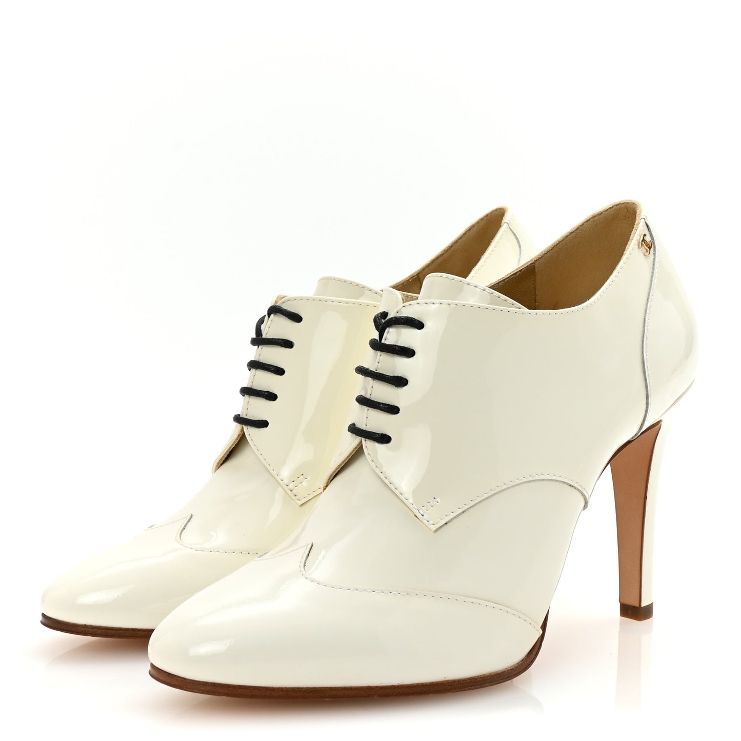 Patent CC Lace Up Ankle Boots 36 White