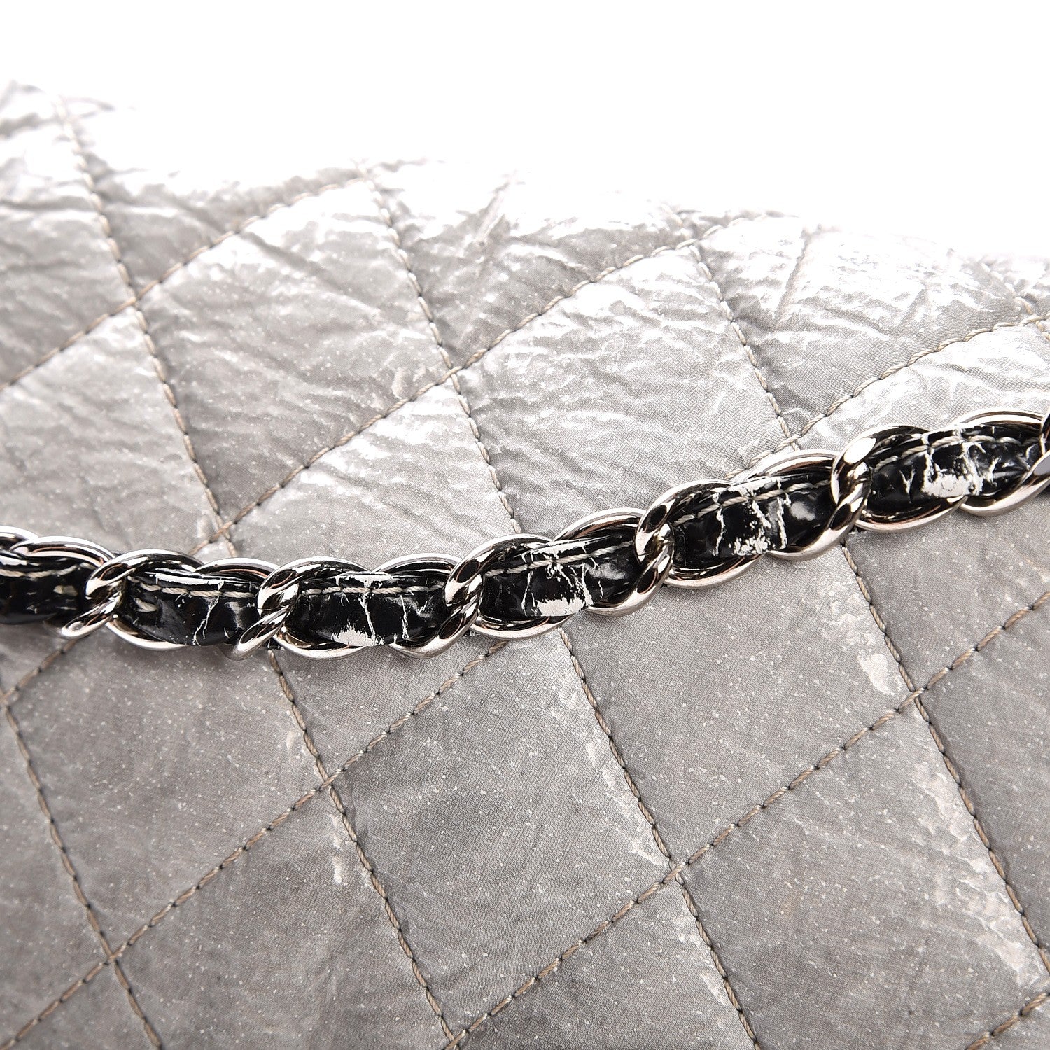 Chanel Vinyl Quilted Jumbo Melrose Degrade Flap Black 10 of 13