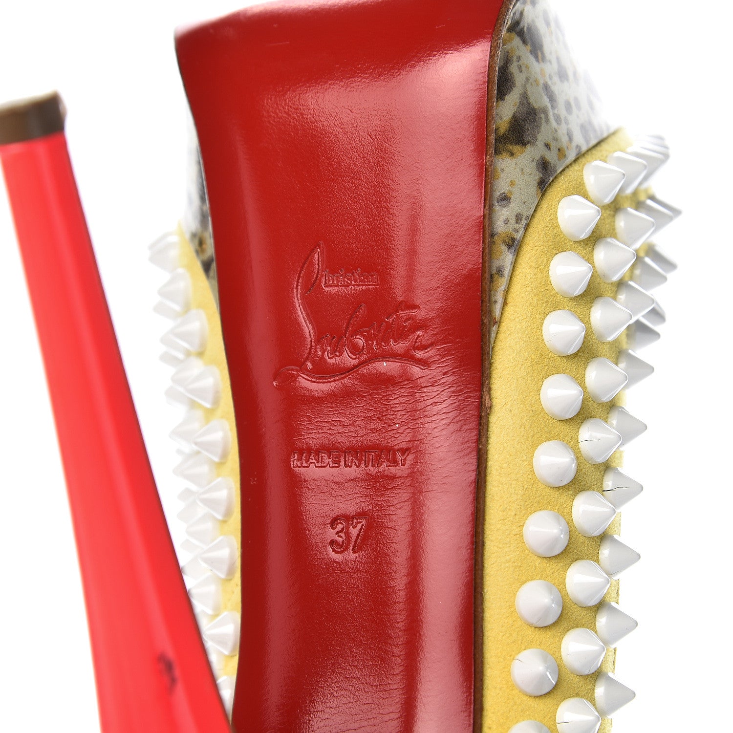 Christian Louboutin Veau Velours Lady Peep Spikes 150 Pumps 37 Sun 7 of 10
