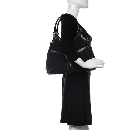 Gucci Monogram Web Reins Shoulder Bag Black 2 of 10