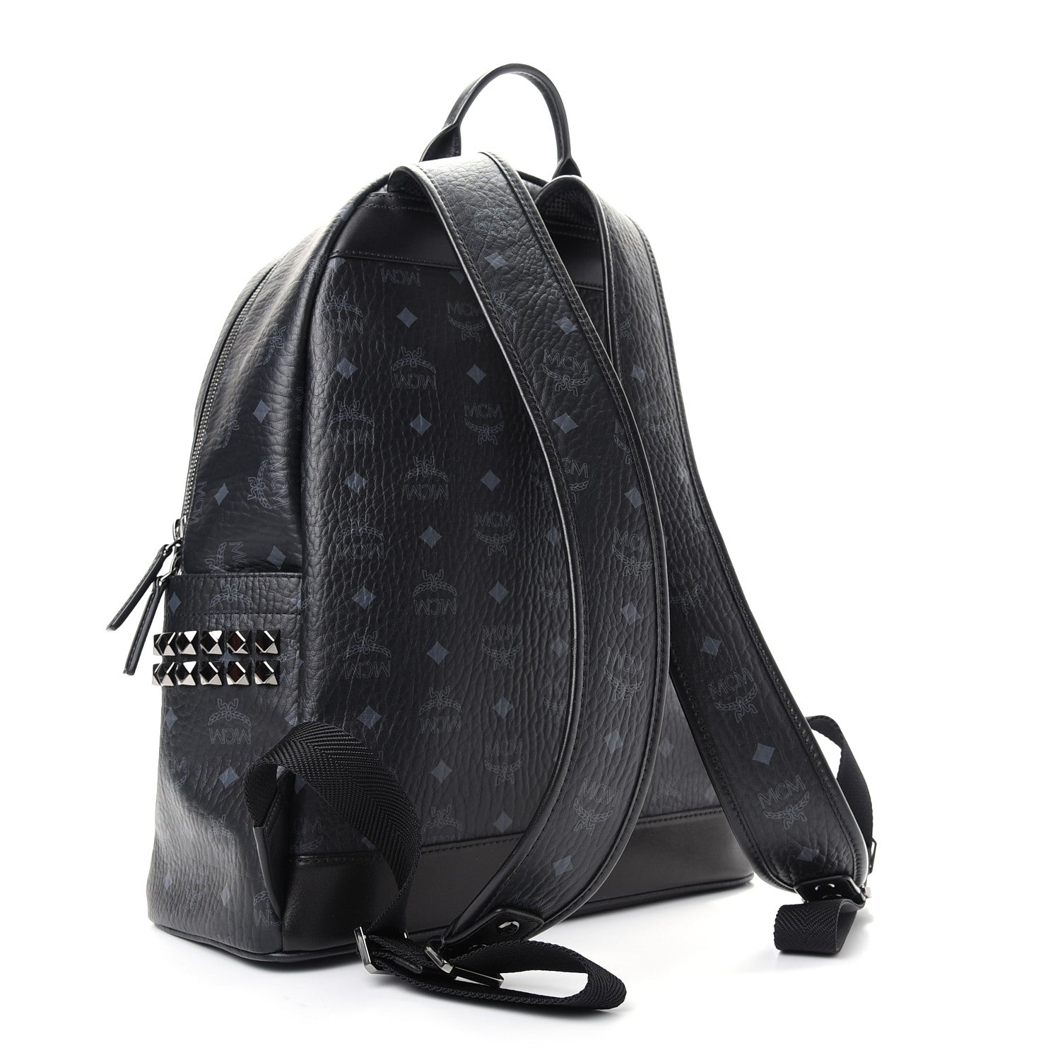 MCM Visetos Medium Side Studs Stark Backpack Black 2 of 8
