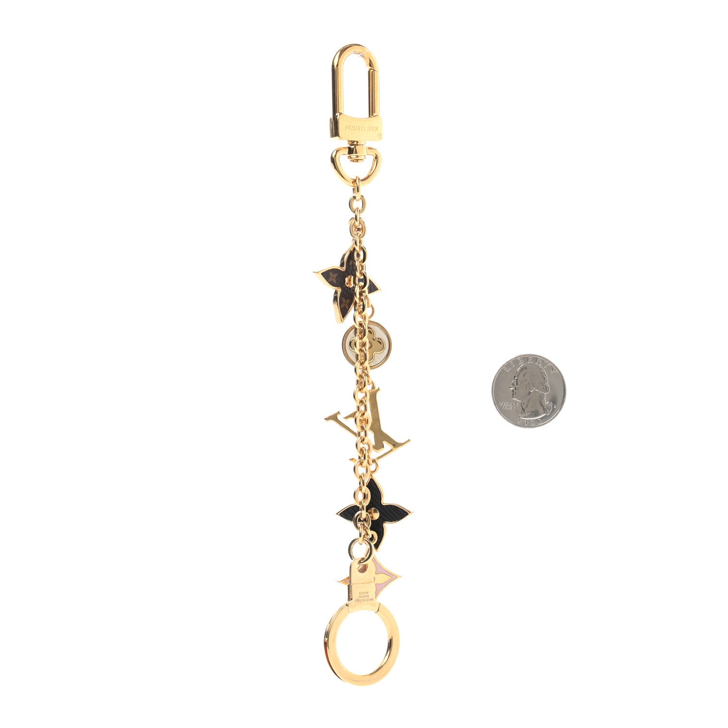 Louis Vuitton Monogram Spring Street Bag Charm Key Holder Gold 3 of 8