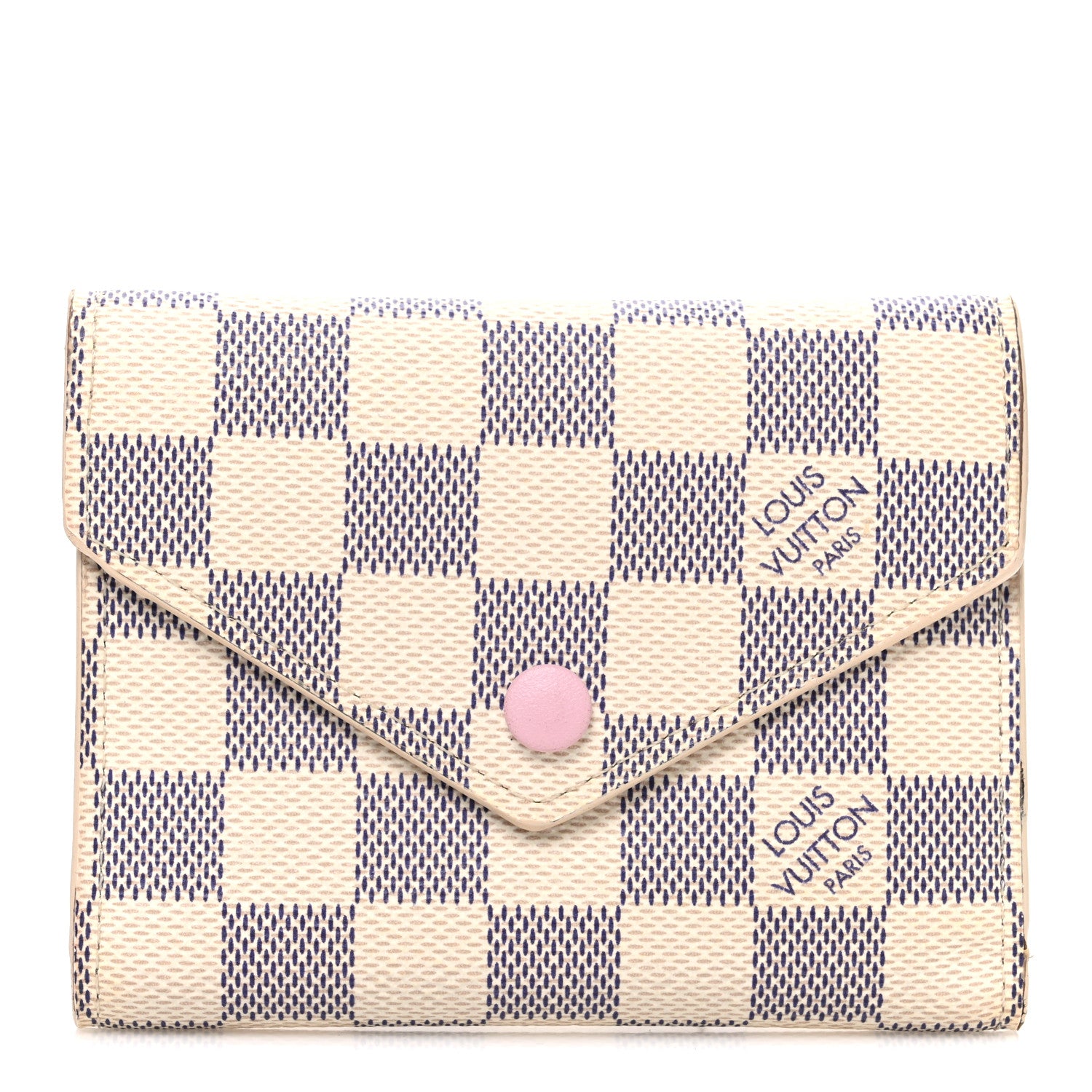 Louis Vuitton Damier Azur Victorine Wallet Rose Ballerine 1 of 7