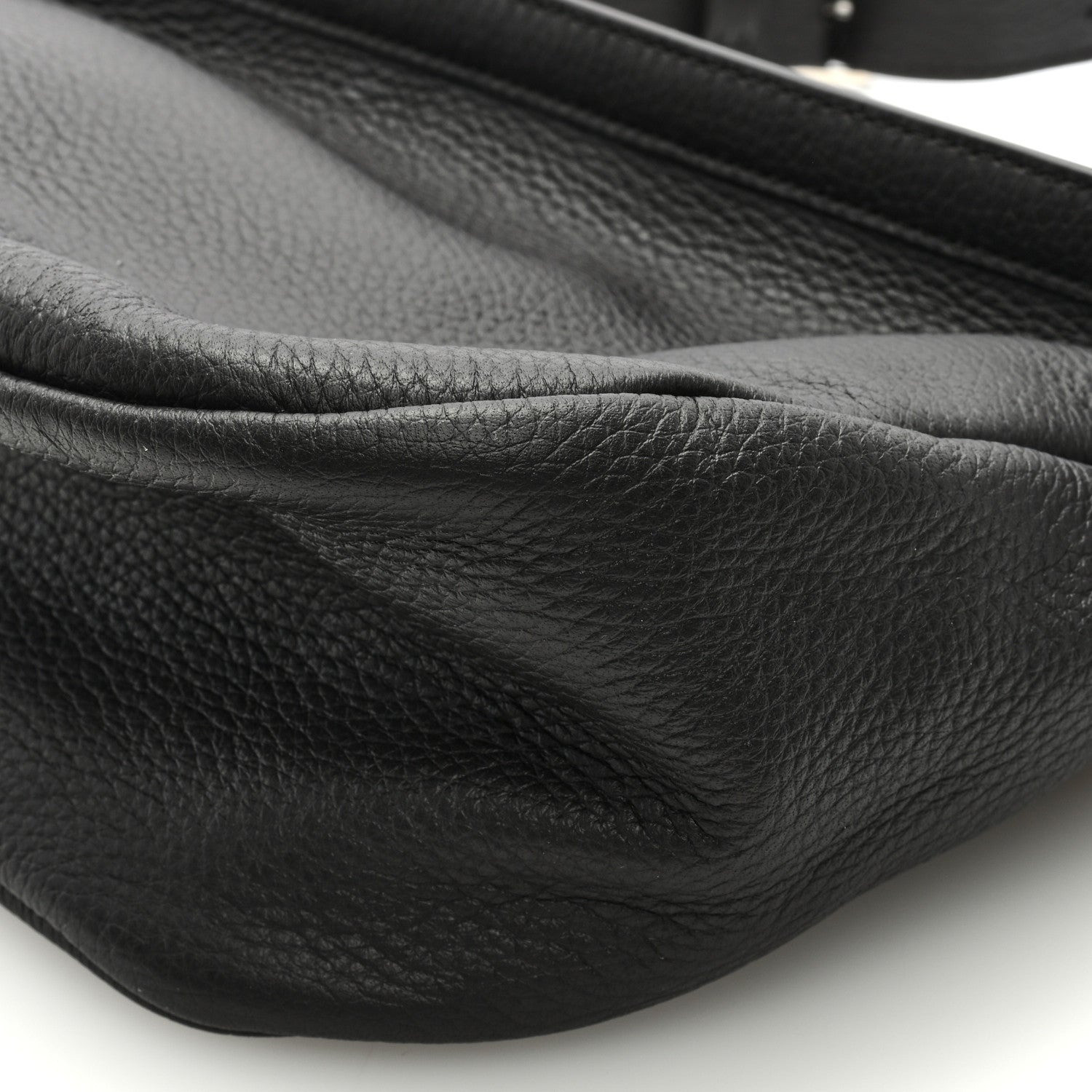 The Row Grained Calfskin Small Slouchy Banana Bag Black 8 of 8