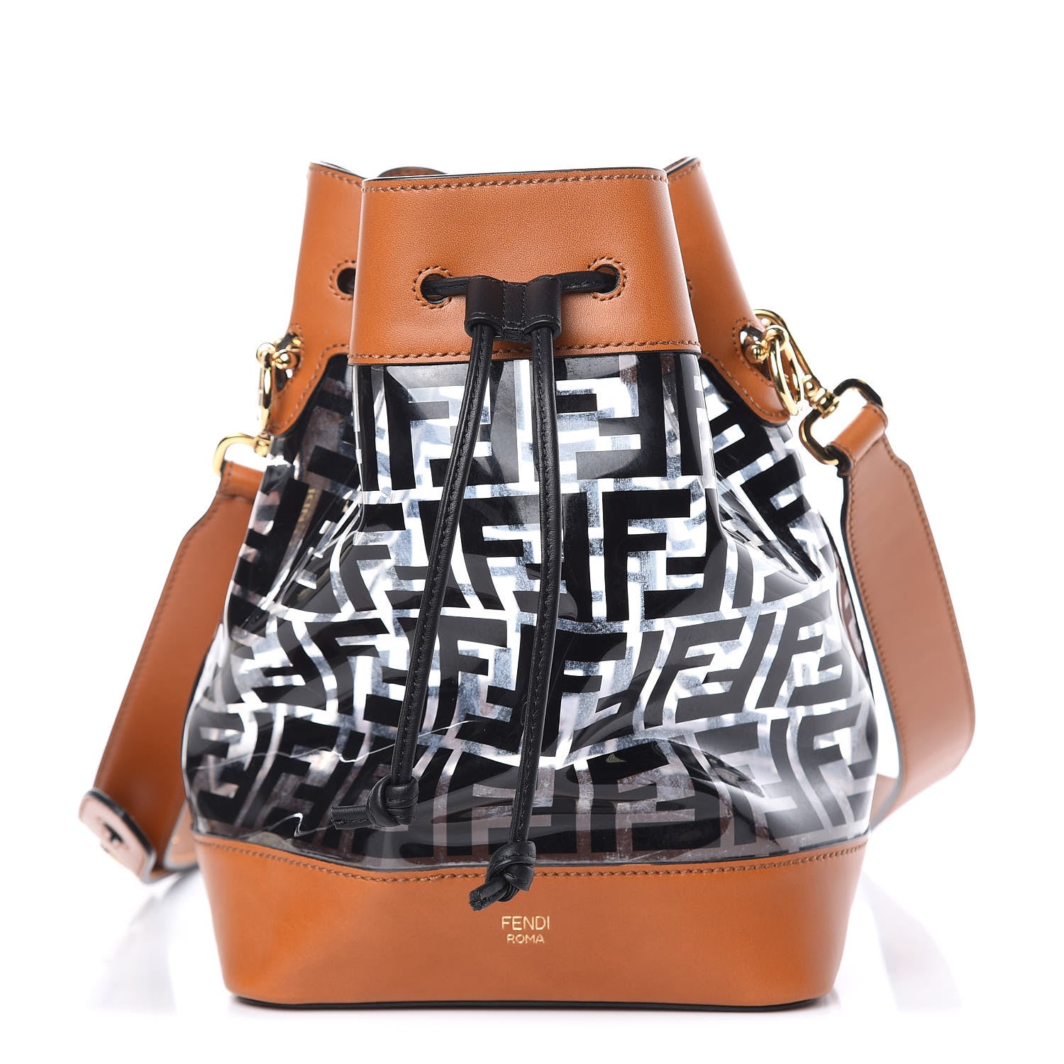 Fendi TPU FF Vitello Aura F is Fendi Grande Mon Tresor Bucket Bag Black Cuoio 1 of 9