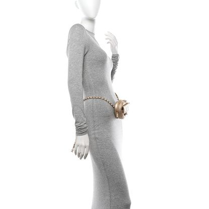 Chanel Metallic Lambskin Quilted CC In Love Heart Waist Belt Bag With Chain Gold 2 of 11