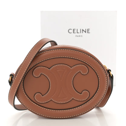 Celine Smooth Calfskin Cuir Small Triomphe Oval Crossbody Purse Tan 11 of 11