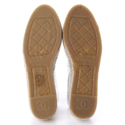 Chanel Laminated Goatskin CC Espadrilles 35 Silver 6 of 11