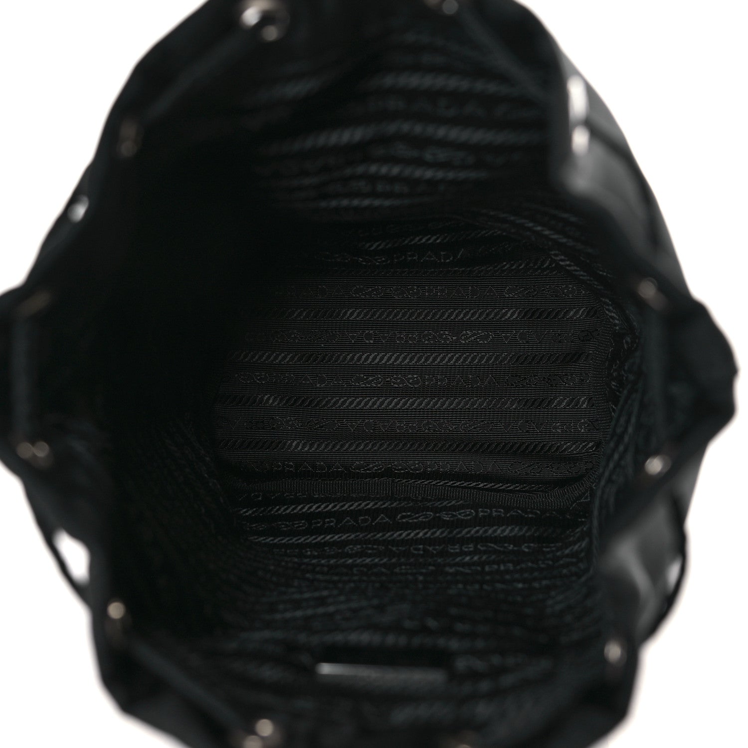 Prada Saffiano Tessuto Nylon Vela Bucket Wristlet Black 5 of 8