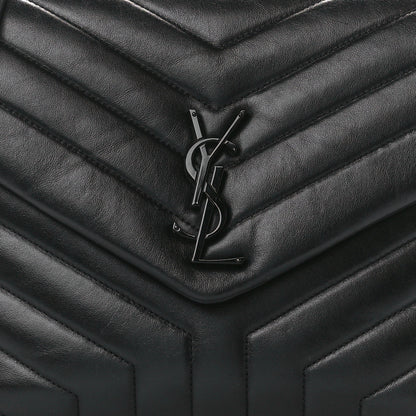 Saint Laurent Calfskin Y Quilted Monogram Monochrome Medium Loulou Chain Satchel Black 9 of 12