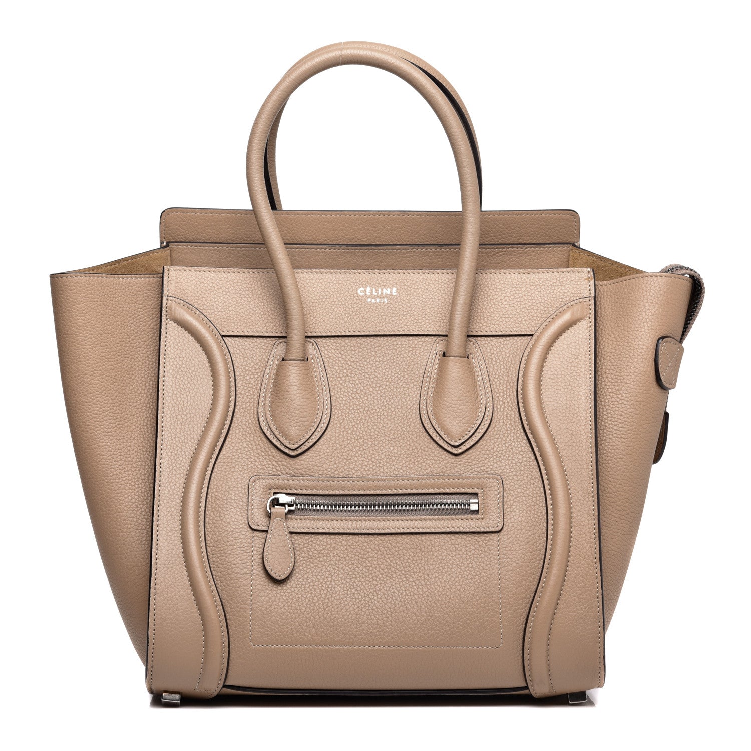 Celine Drummed Calfskin Micro Luggage Dune 1 of 9
