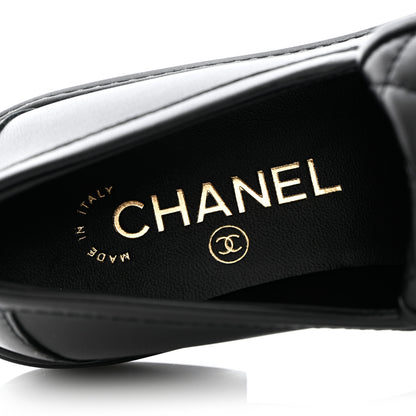 Chanel Lambskin Quilted CC Turnlock Loafers 36 Black 7 of 9