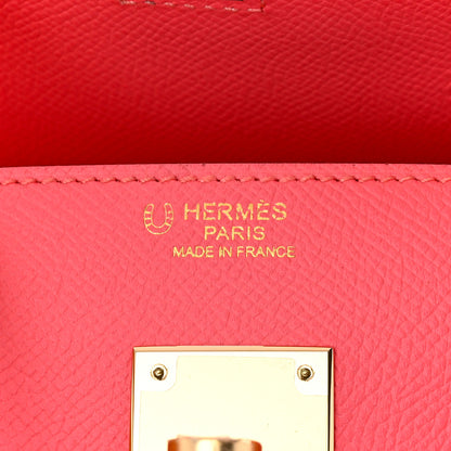 Hermes Epsom Horseshoe Birkin 30 Rose Azalee Jaune D'or 6 of 10