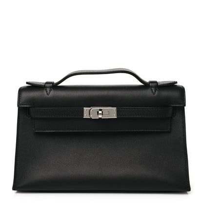 Hermes Swift Kelly Pochette Clutch Black 1 of 11