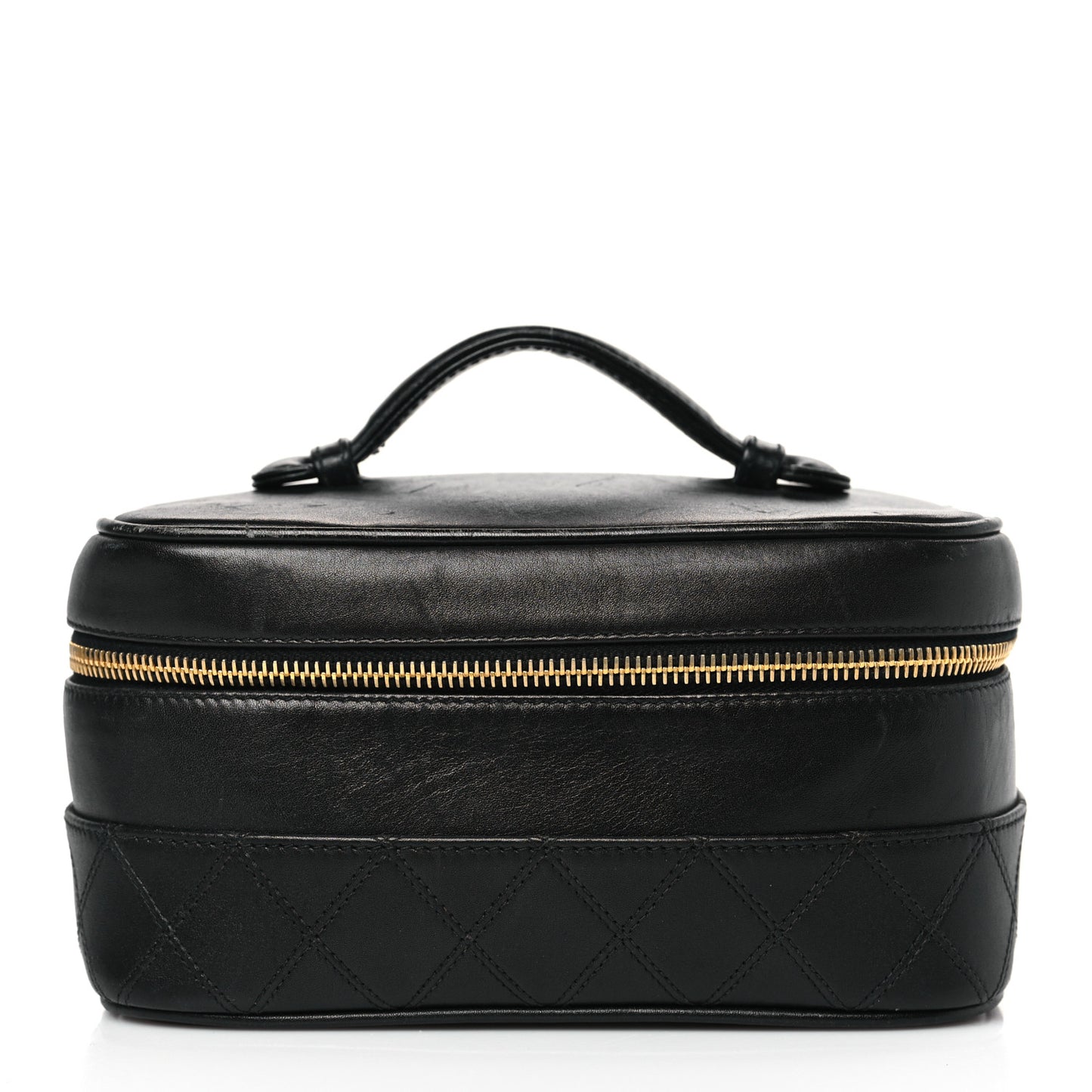 Lambskin Vanity Cosmetic Case Black