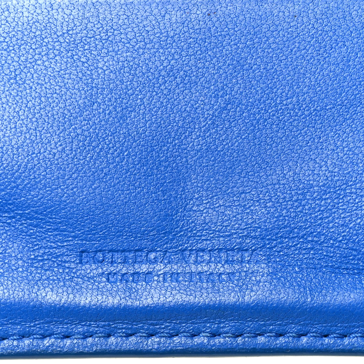 Nappa Intrecciato Card Holder Blue