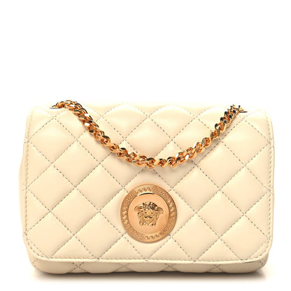 Versace Nappa Quilted Small Medusa Chain Crossbody White 1 of 9