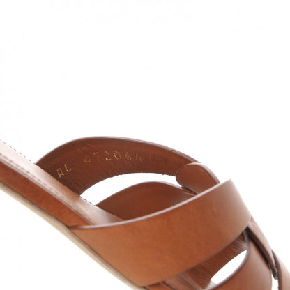 Saint Laurent Calfskin Tribute 05 Slide Sandals 37 Amber 10 of 10