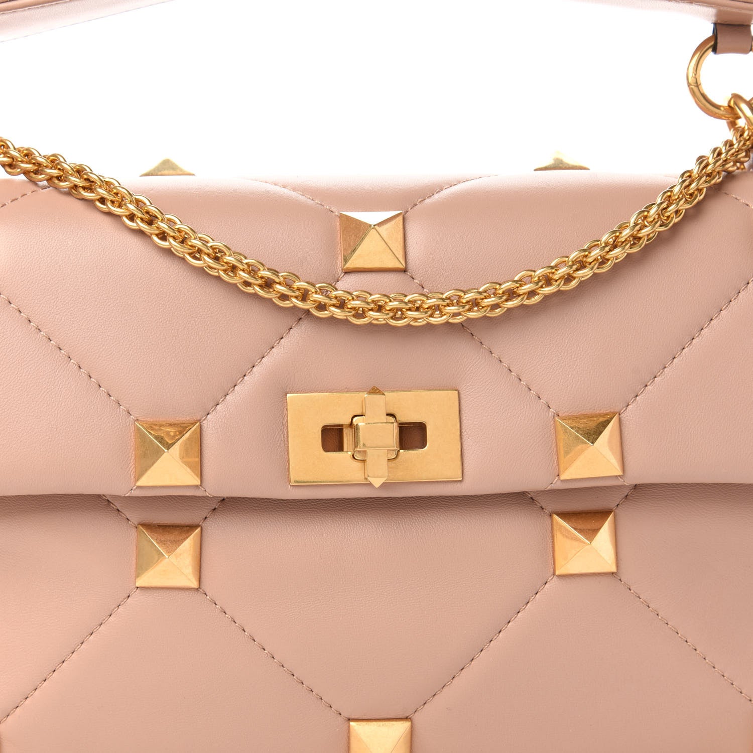 Valentino Garavani Nappa Large Roman Stud Shoulder Bag Rose Cannelle 9 of 9