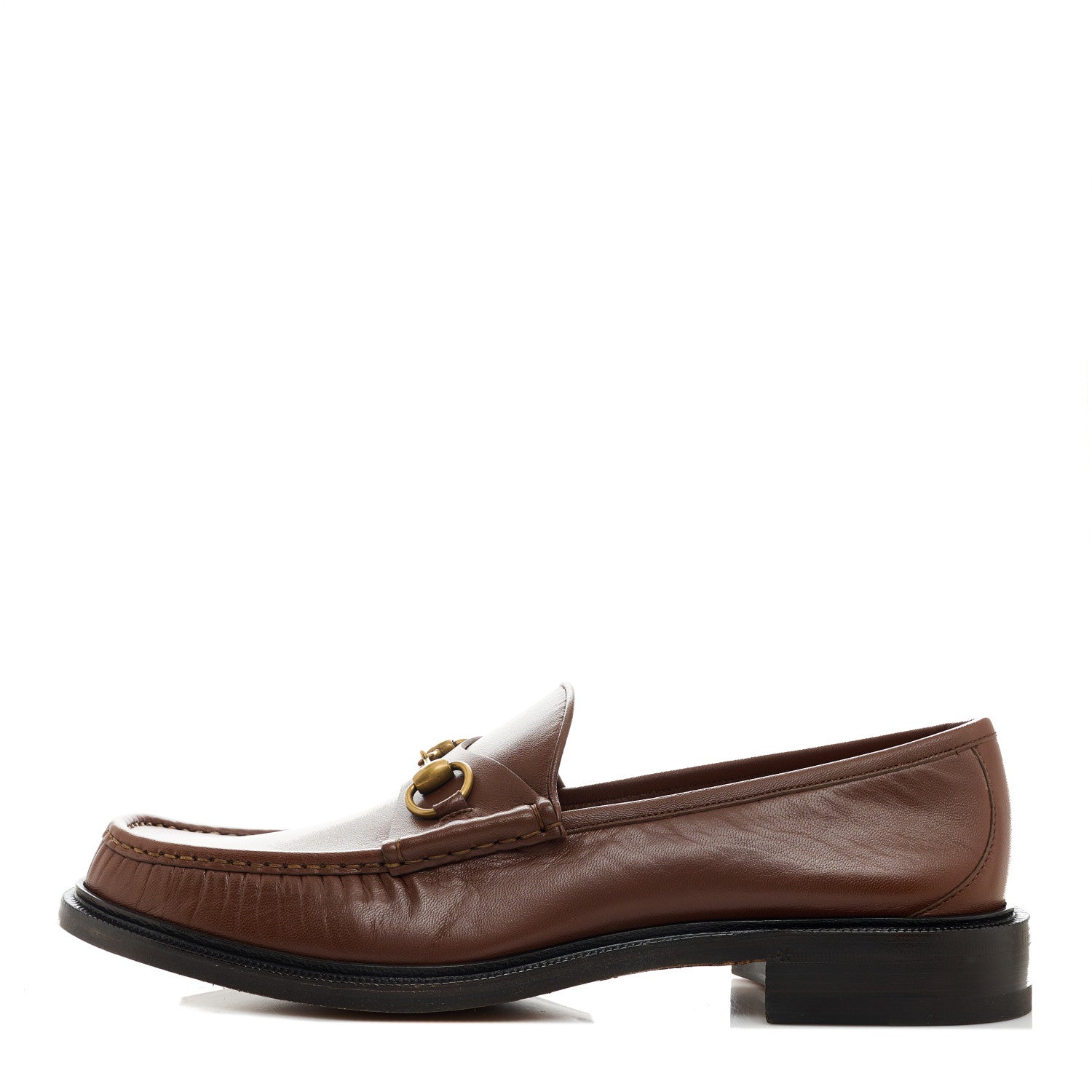 Gucci Mandala Goatskin Mens Horsebit Loafers 12 Brown Sugar 1 of 14