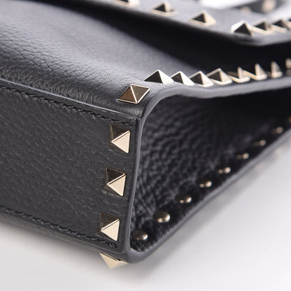 Valentino Garavani Pebbled Calfskin Medium Rockstud Flip Lock Crossbody Bag Black 9 of 9