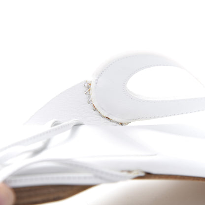 Hermes Calfskin Chaine d'Ancre Lace Up Sandals 39 White 12 of 12