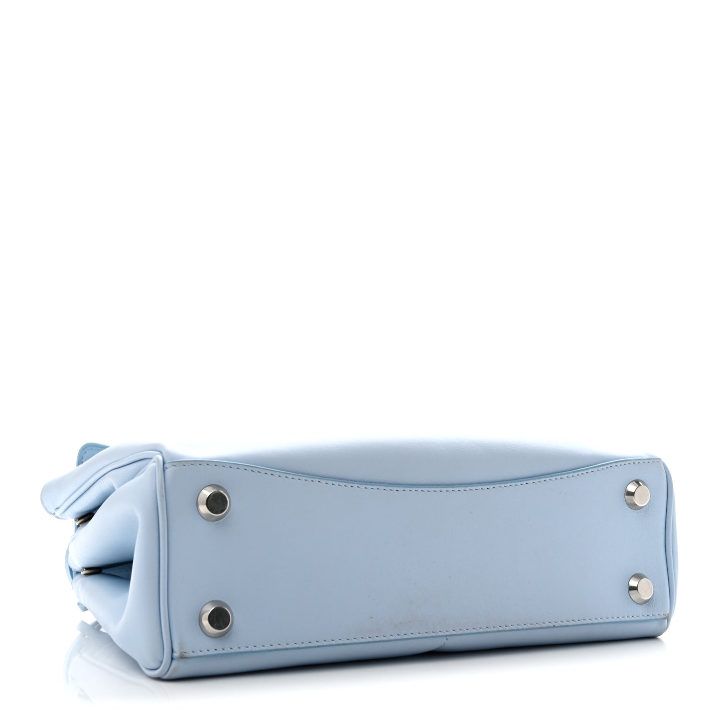Natural Smooth Calfskin Small Rodeo Top Handle Handbag Cloudy Blue