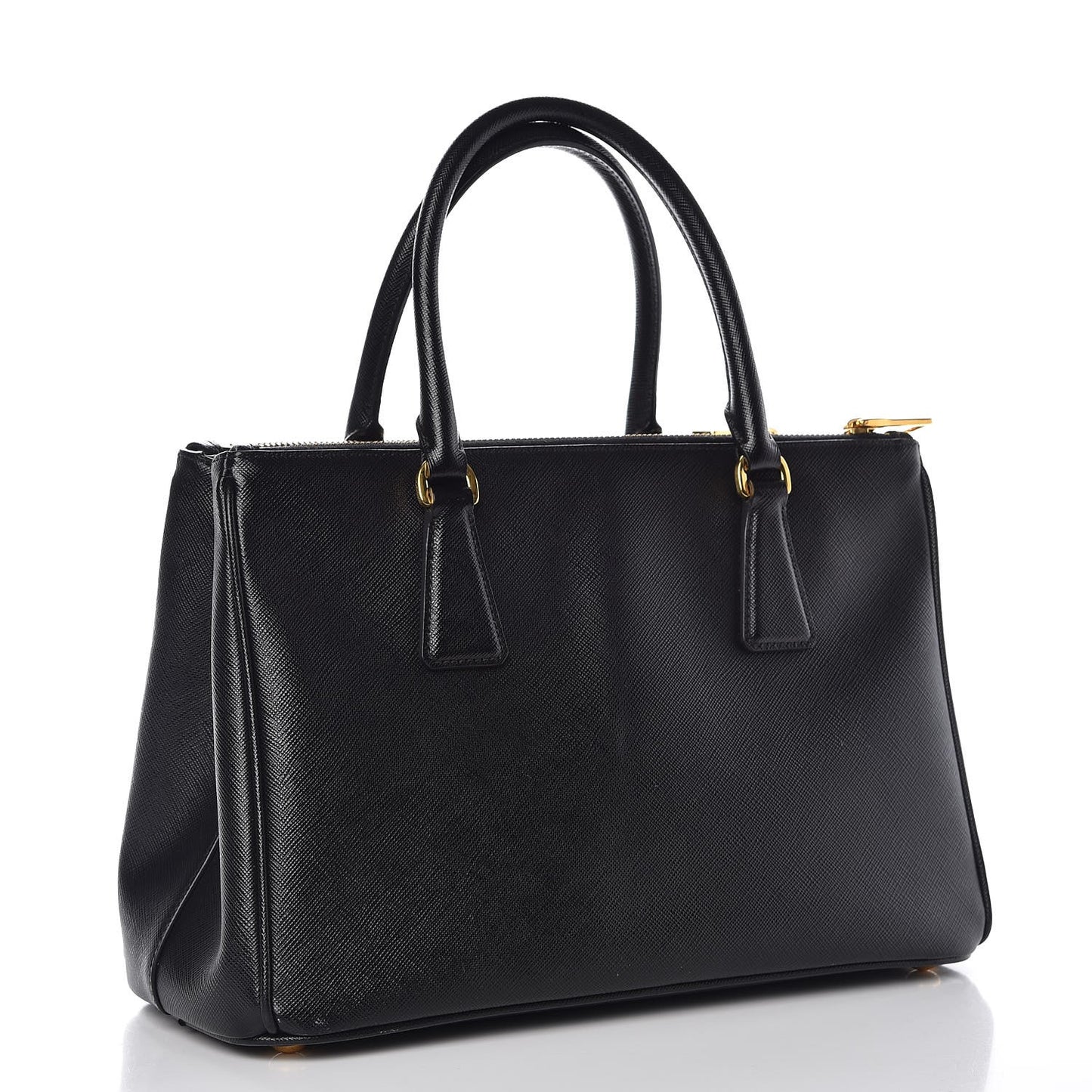 Saffiano Small Galleria Double Zip Tote Black