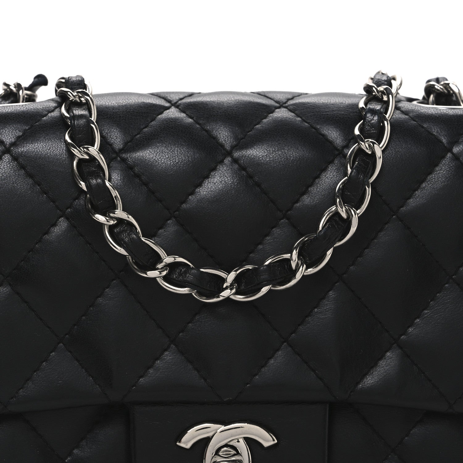 Chanel Lambskin Quilted Mini Square Flap Black 8 of 10