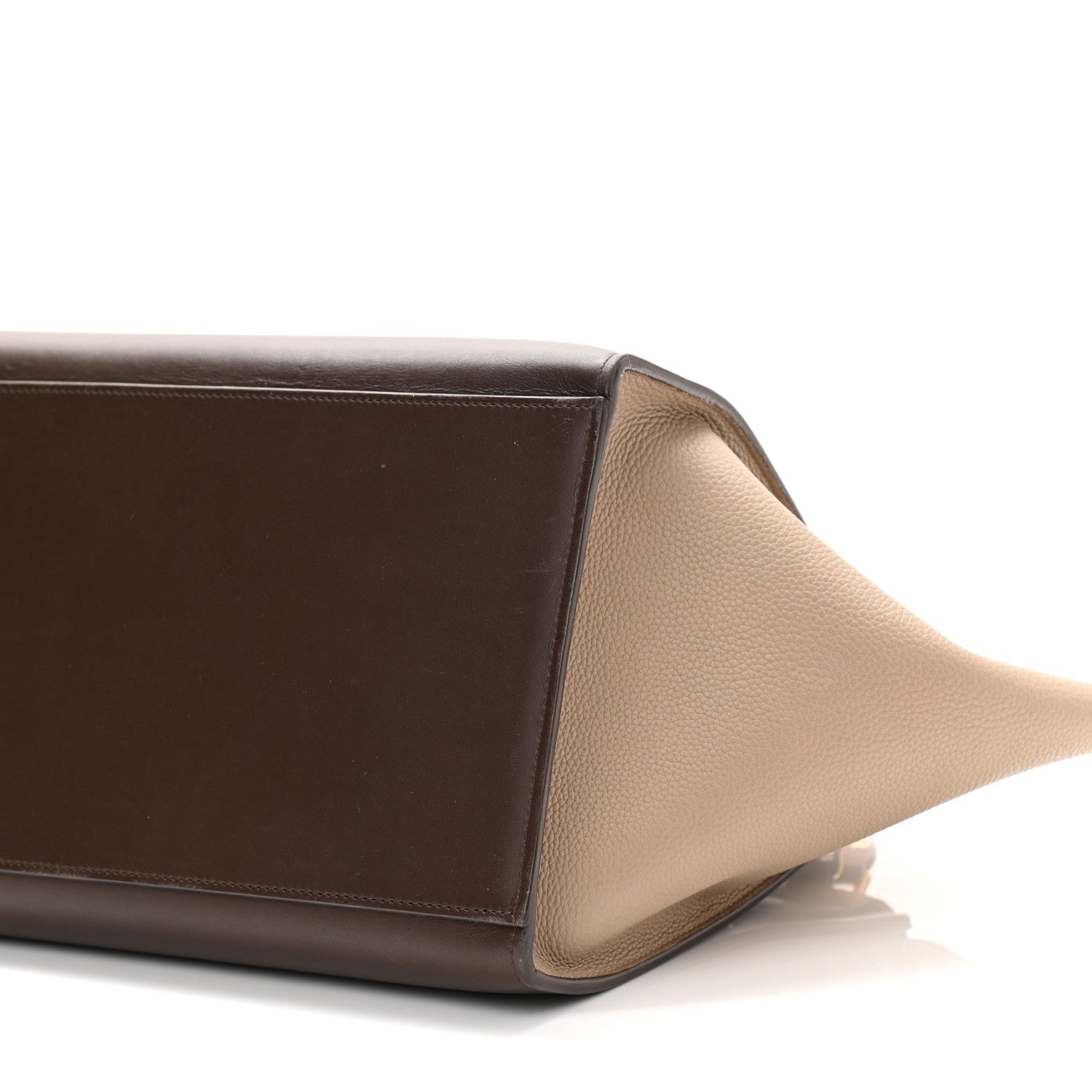 Celine Satin Baby Grained Calfskin Medium Tri-Color Trapeze Tan 9 of 12