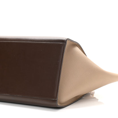 Celine Satin Baby Grained Calfskin Medium Tri-Color Trapeze Tan 9 of 12