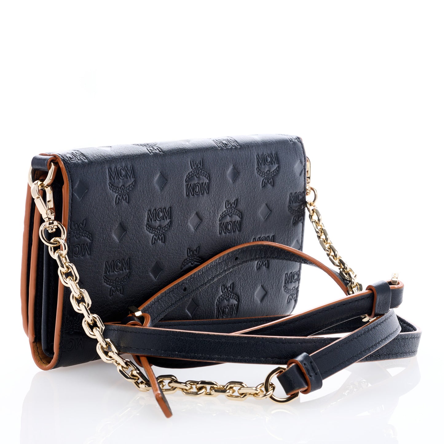 Calfskin Ottomar Aren Crossbody Wallet Black