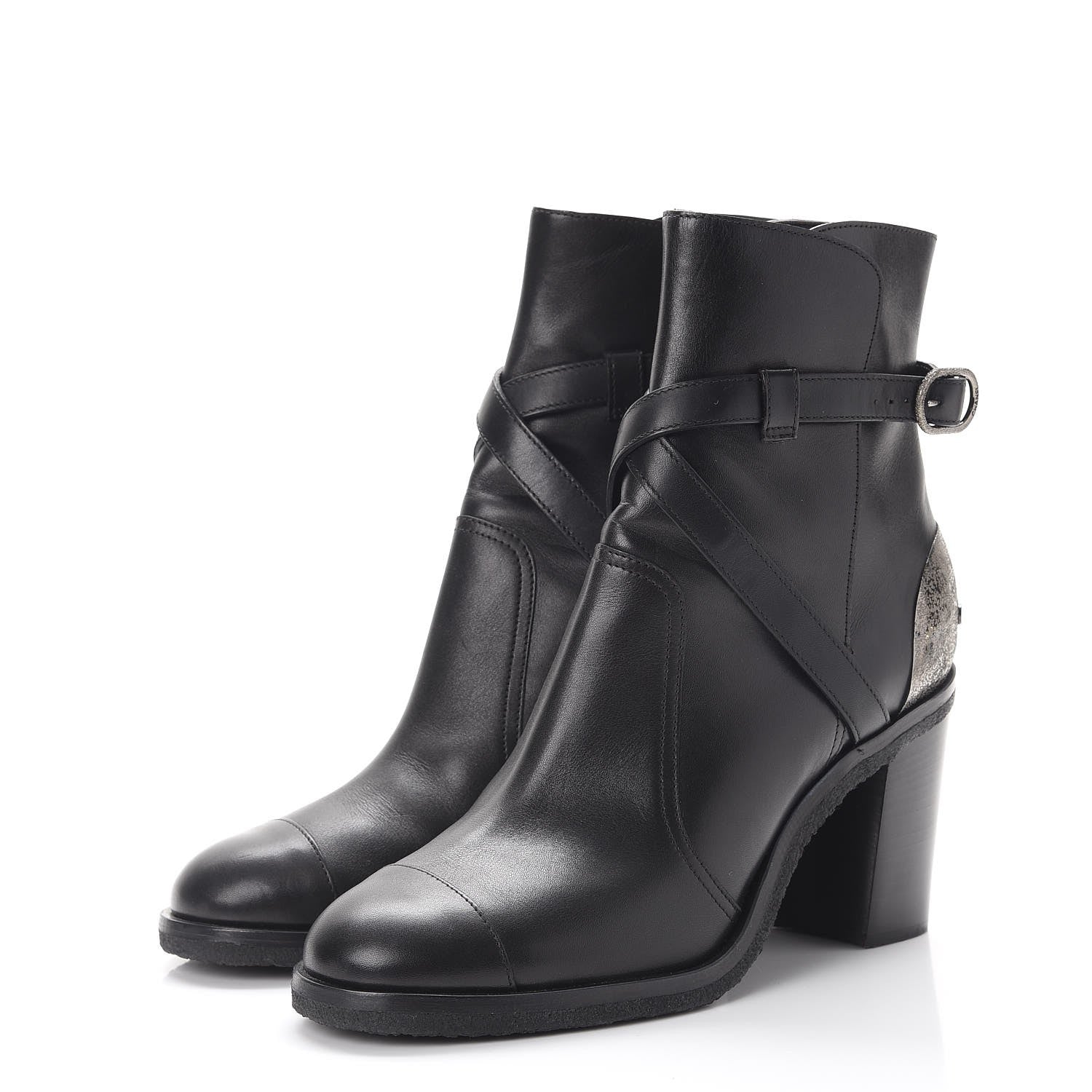 Chanel Calfskin Ankle Boots 41 Black 3 of 10