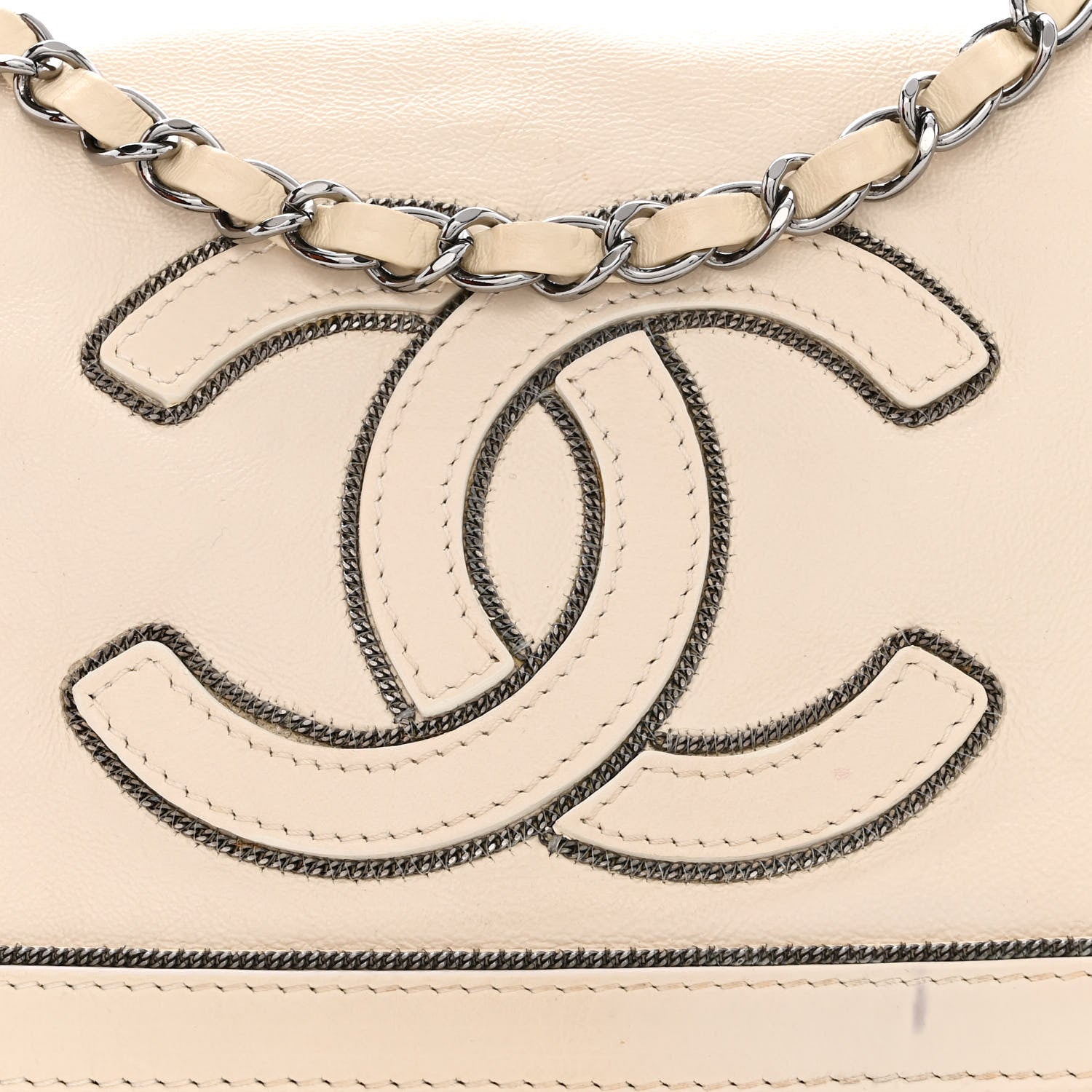Chanel Lambskin CC Chain Shoulder Bag White 8 of 12