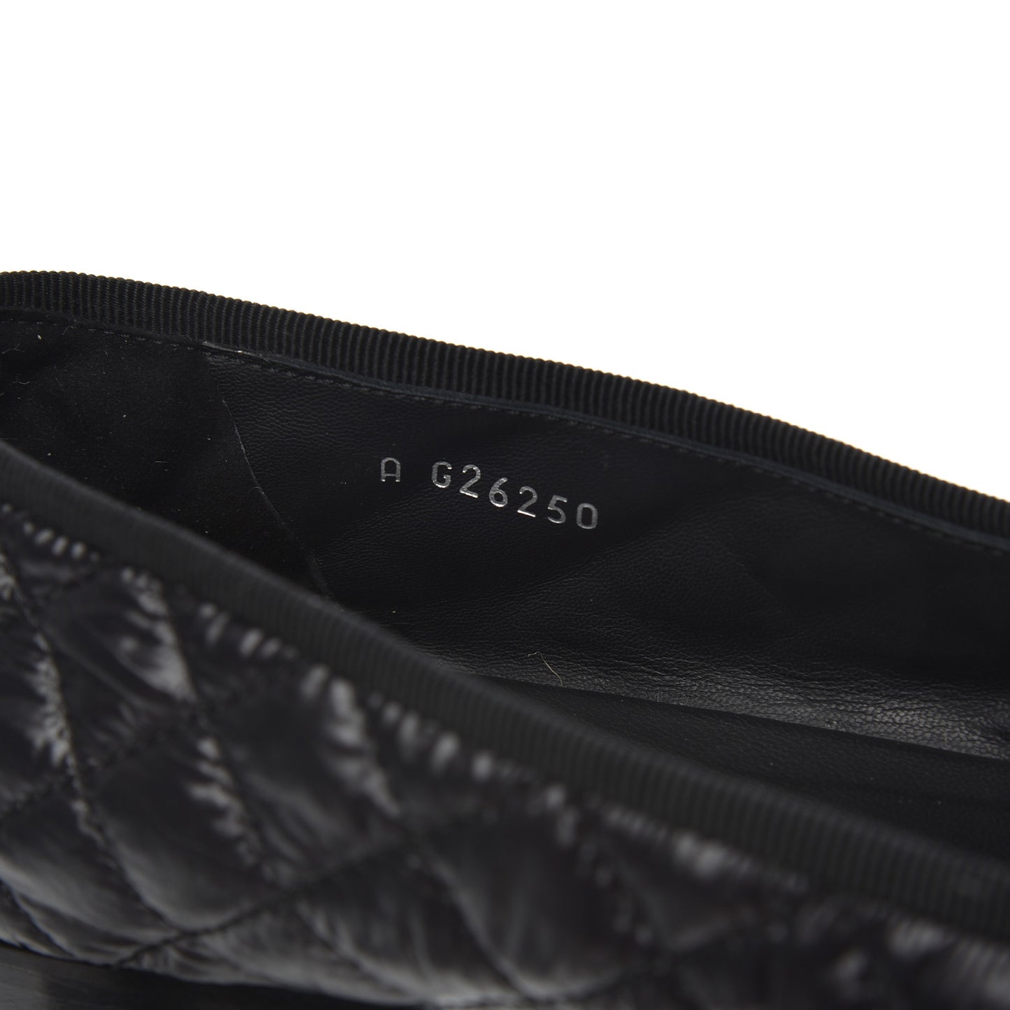 Nylon Quilted Cap Toe Ballerina Flats 41 Black