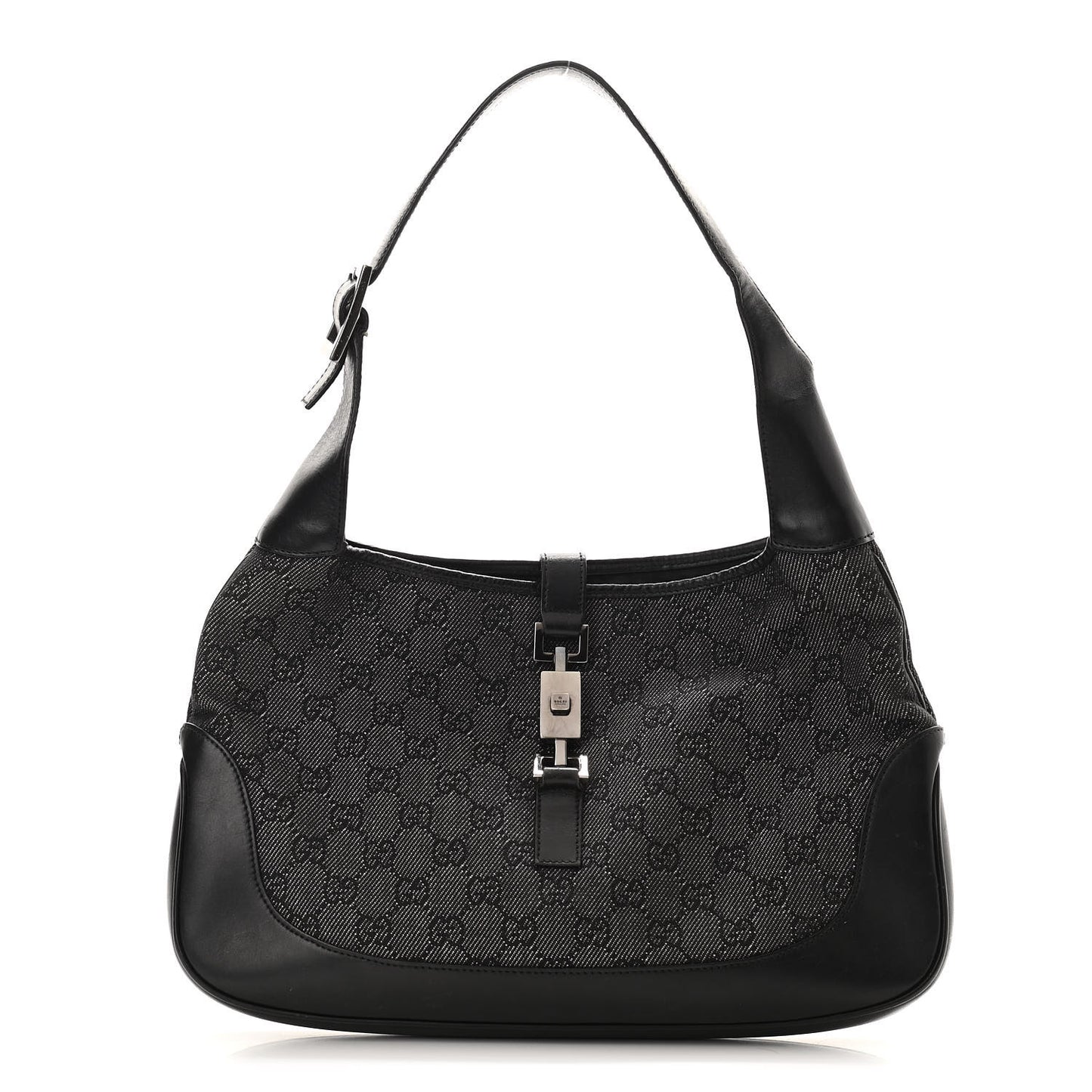 Denim Monogram Small Jackie O Hobo Black