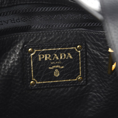 Prada Vitello Daino Side Pocket Tote Black 6 of 12
