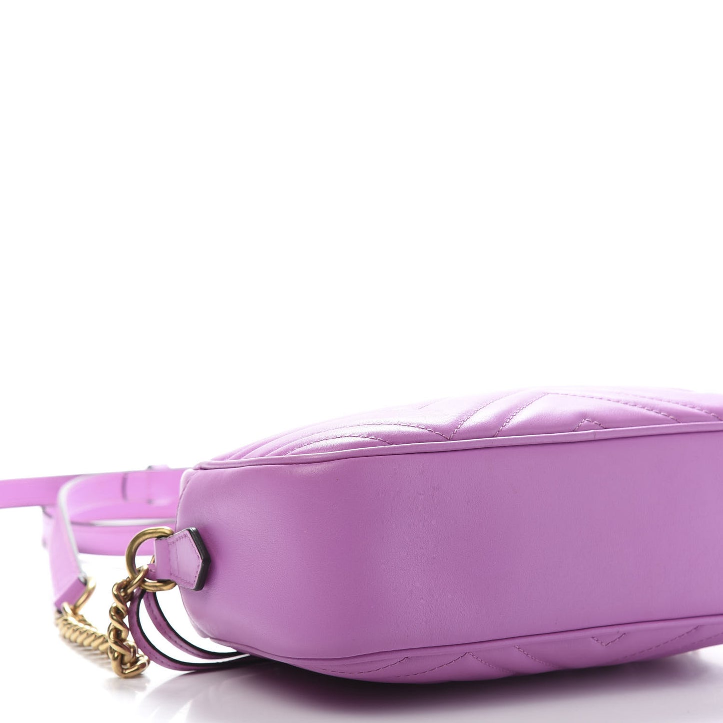 Calfskin Matelasse Small GG Marmont Chain Shoulder Bag Candy Mousse