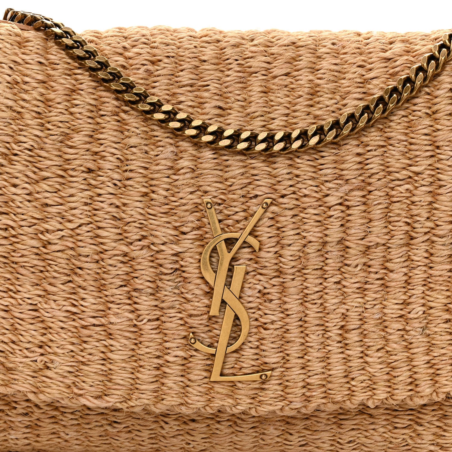 Saint Laurent Raffia Medium Monogram Kate Satchel Natural 8 of 10