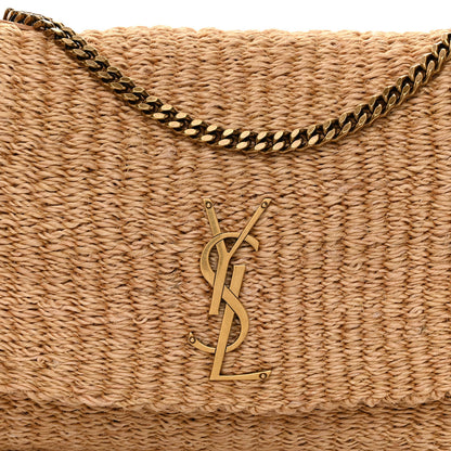 Saint Laurent Raffia Medium Monogram Kate Satchel Natural 8 of 10