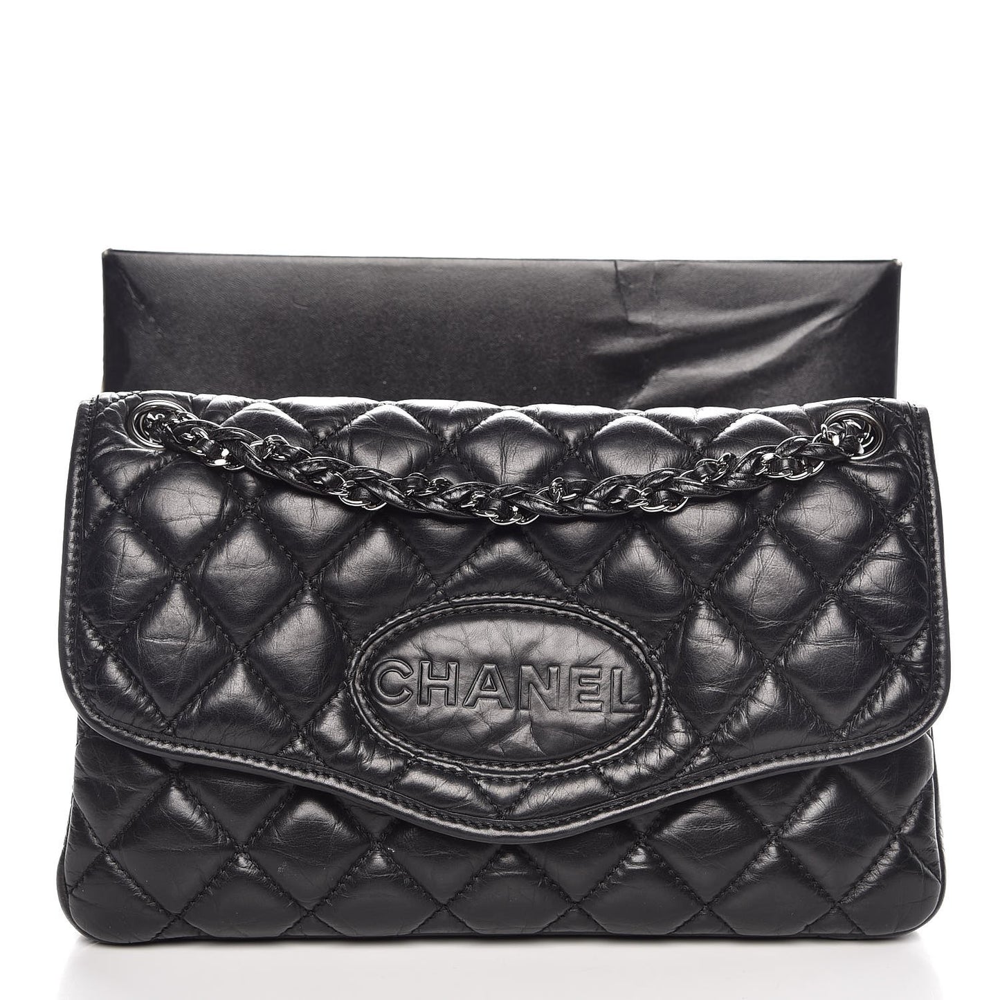 Aged Calfskin Vintage Ligne Flap Black